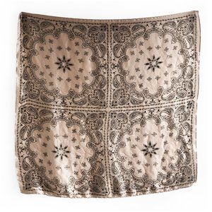 Pale pink silky paisley bandana square scarf
